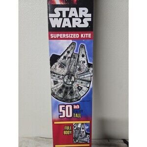 Star Wars NEW Supersized Kite Millenium Falcon 50" Triwinder Flying Line Ship